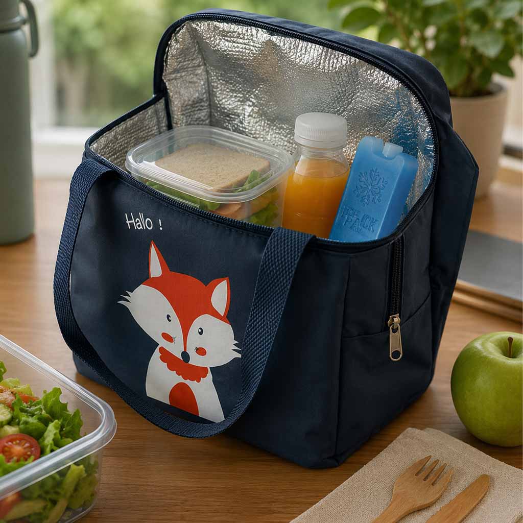 Geantă termică de prânz pentru micul dejun, izolată, Orange Fox