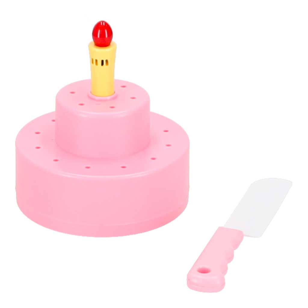 Tort de ziua de naștere cu trei niveluri, pentru tăiat, cu velcro, muzică și lumini, 75 de bucăți, roz