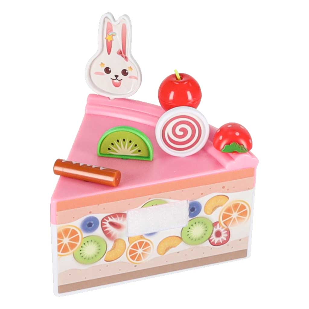 Tort de ziua de naștere cu trei niveluri, pentru tăiat, cu velcro, muzică și lumini, 75 de bucăți, roz