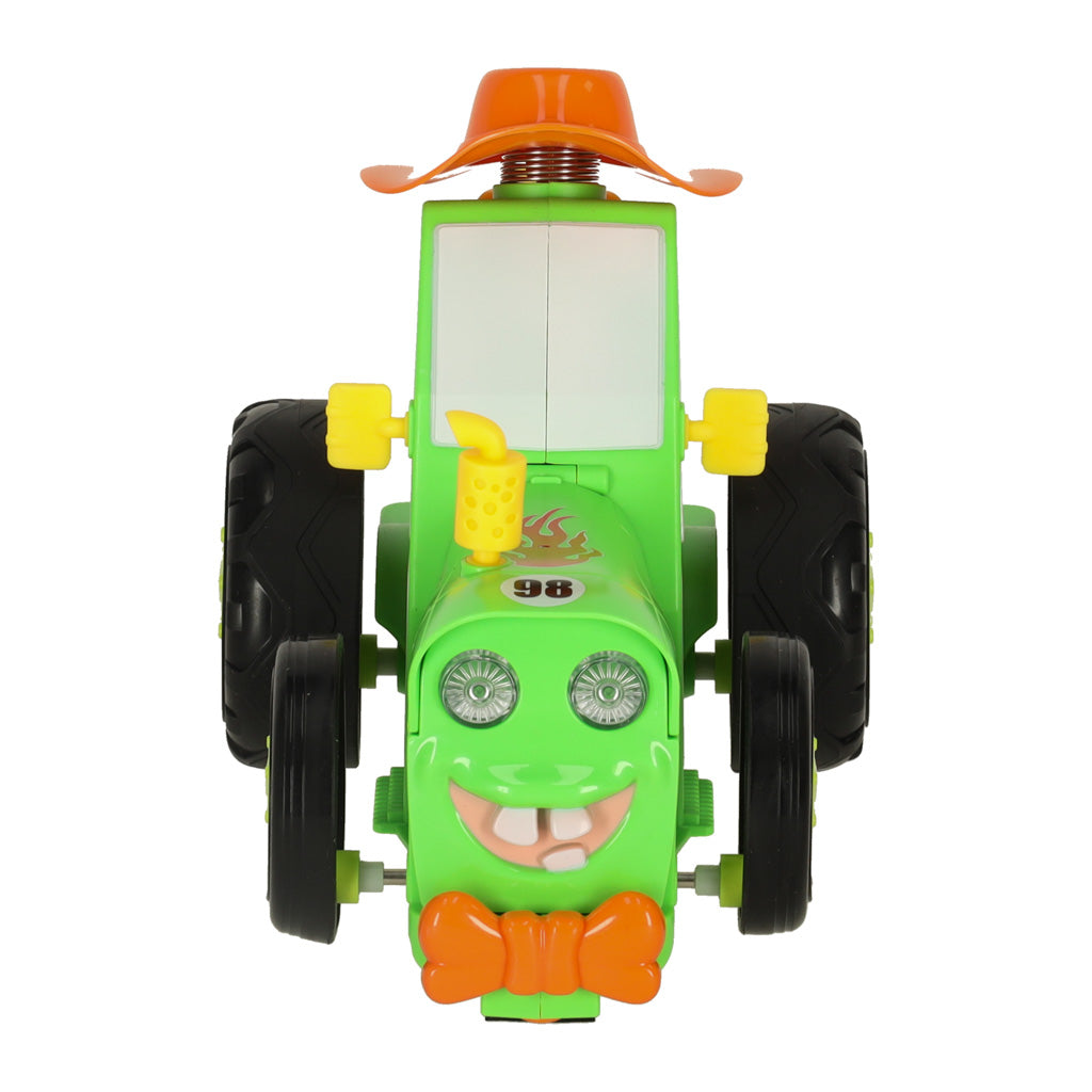 Tractor cu telecomandă RC, sărituri, dans, sunet verde