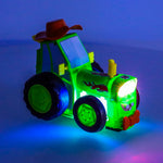 Tractor cu telecomandă RC, sărituri, dans, sunet verde