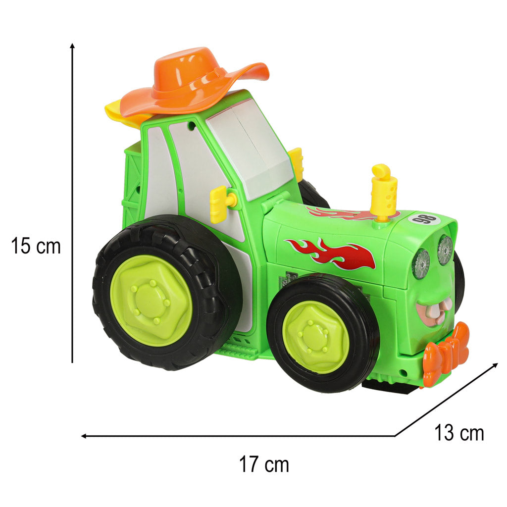 Tractor cu telecomandă RC, sărituri, dans, sunet verde