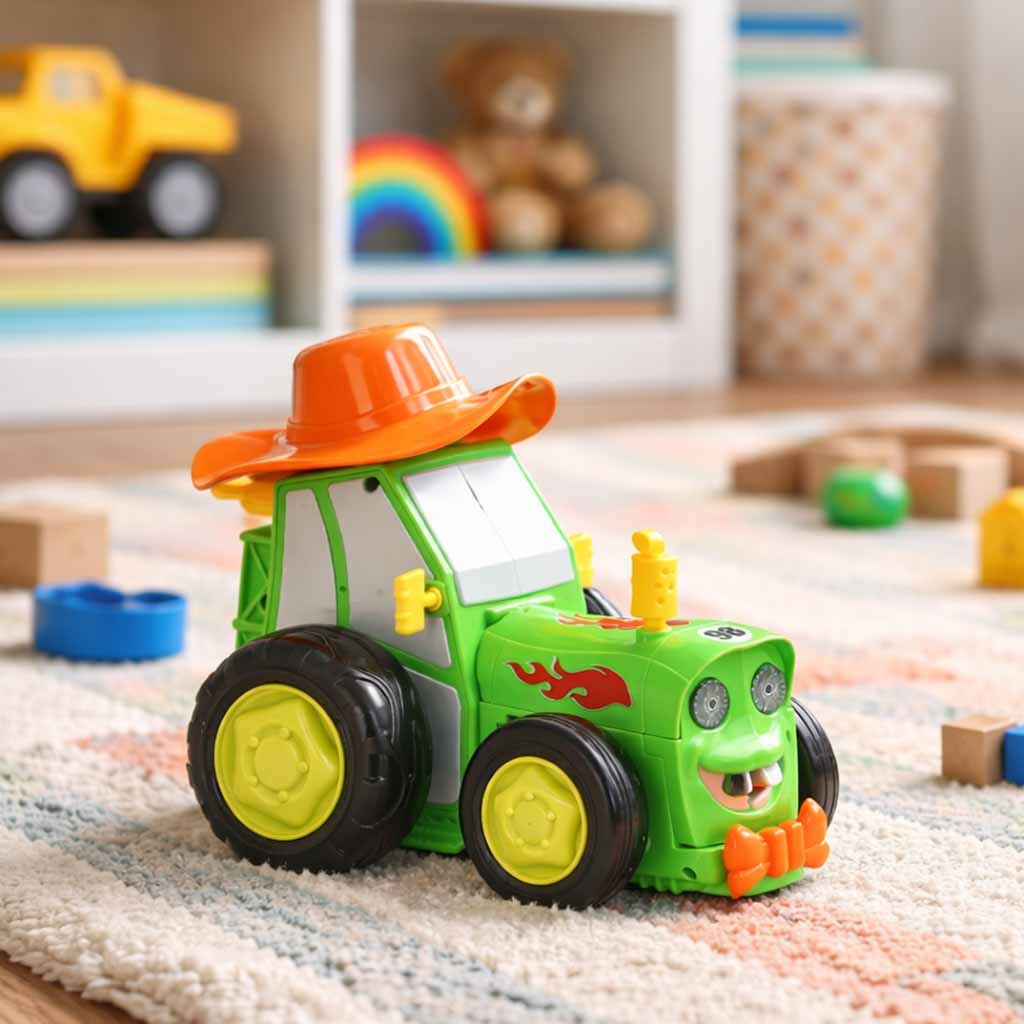 Tractor cu telecomandă RC, sărituri, dans, sunet verde