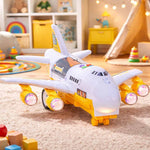 Avion transportor + 6 mașini vehicule de construcții lateral/față