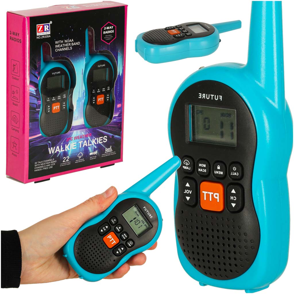 Stații walkie-talkie pentru copii, cu rază de acțiune de 3 km, set de 2 buc.
