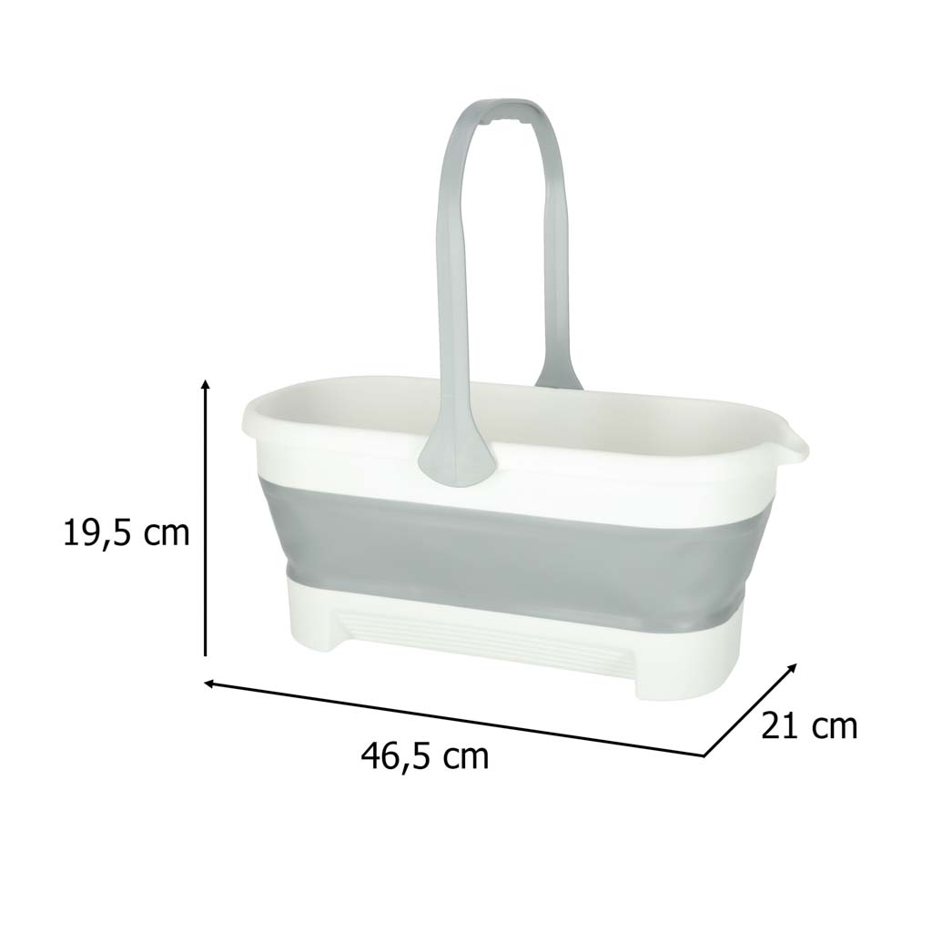 Găleată dreptunghiulară pliabilă pentru mop cu mâner