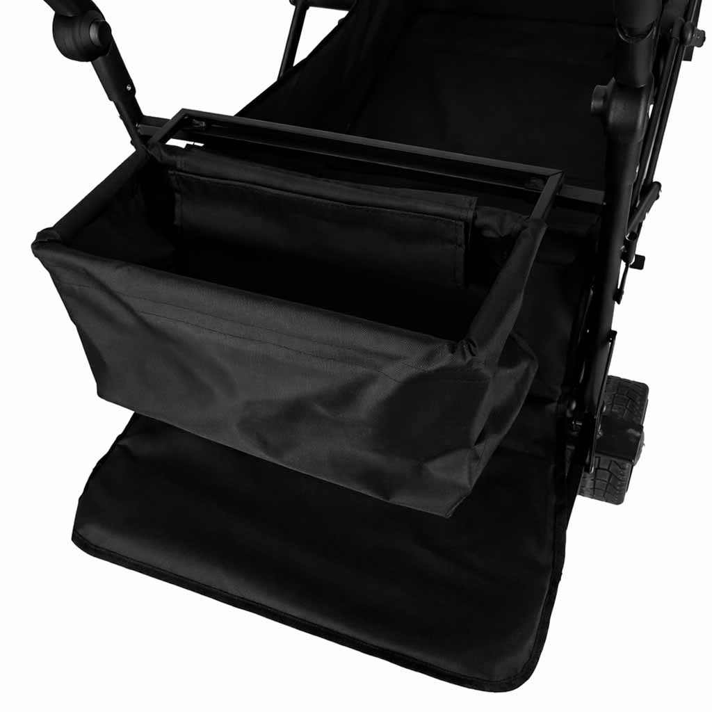 Cărucior de plajă pliabil LUARO cu copertină și plasă, 120l, negru