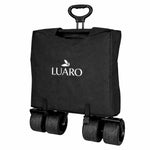 Cărucior de plajă pliabil LUARO cu copertină și plasă, 120l, negru