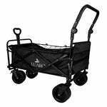 Cărucior de plajă pliabil LUARO cu copertină și plasă, 120l, negru