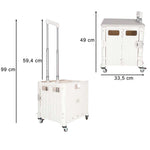 Cărucior de cumpărături pliabil LUARO cu 4 roți și capac, alb