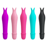 Mini vibrator din silicon Pretty Love cu 10 funcții, funcționează cu baterii AAA