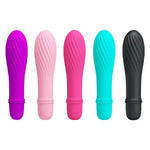 Mini vibrator din silicon Pretty Love cu 10 funcții, funcționează cu baterii AAA