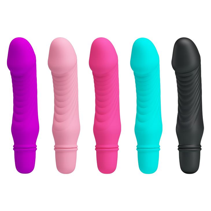 Mini vibrator din silicon Pretty Love cu 10 funcții, funcționează cu baterii AAA