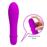 Mini vibrator din silicon Pretty Love cu 10 funcții, funcționează cu baterii AAA