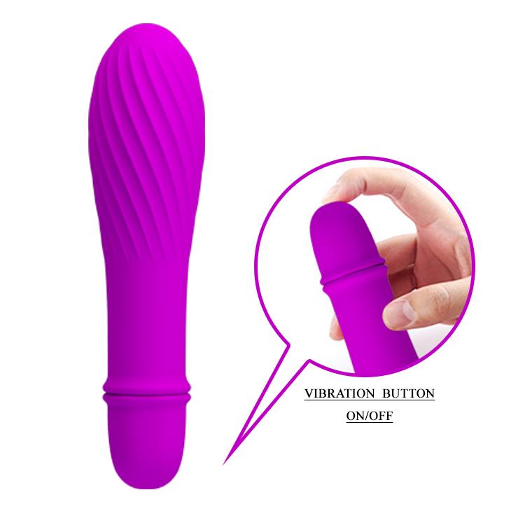 Mini vibrator din silicon Pretty Love cu 10 funcții, funcționează cu baterii AAA