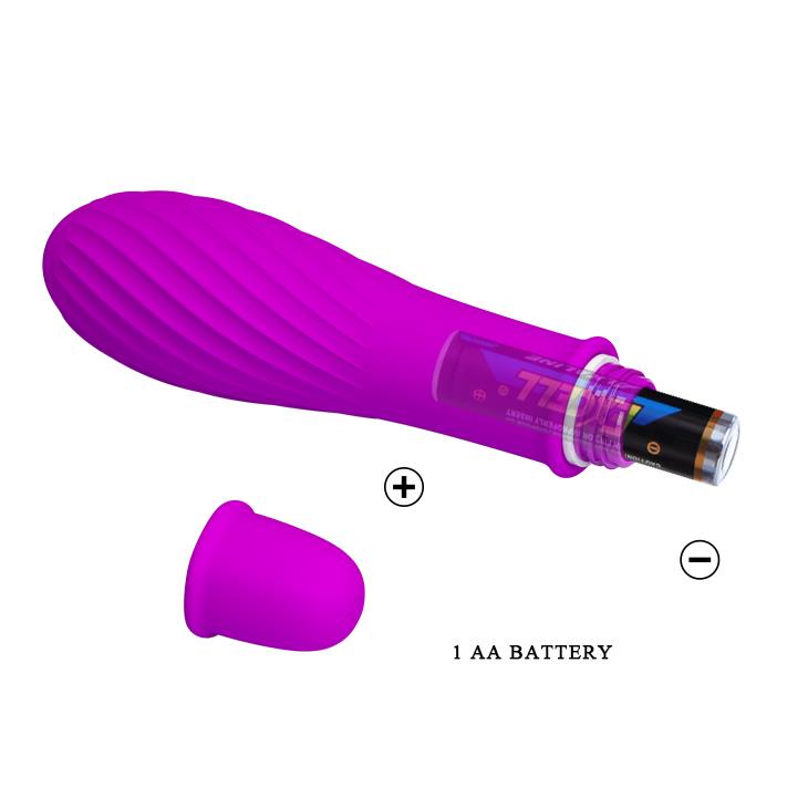 Mini vibrator din silicon Pretty Love cu 10 funcții, funcționează cu baterii AAA