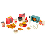 Set de bucătărie: Cuptor cu microunde, Prăjitor de pâine, Mixer + Mâncare și accesorii – Distracție culinară