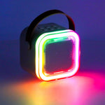 Boxă karaoke Bluetooth cu 2 microfoane, USB, LED, 6 W, roz