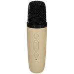 Set karaoke difuzor Bluetooth cu microfon USB LED bej