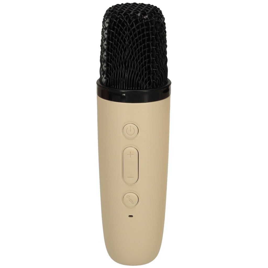 Set karaoke difuzor Bluetooth cu microfon USB LED bej
