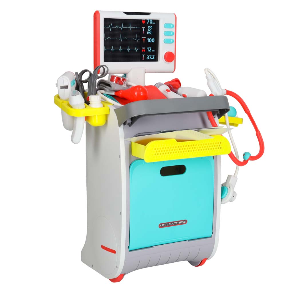 Set mare de doctor stație medicală doctor mic ekg radiografie lumină sunet