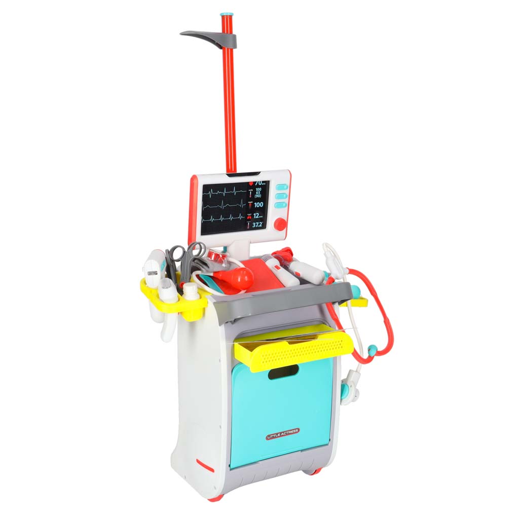 Set mare de doctor stație medicală doctor mic ekg radiografie lumină sunet
