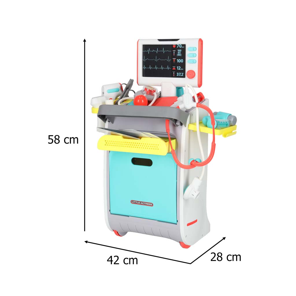 Set mare de doctor stație medicală doctor mic ekg radiografie lumină sunet