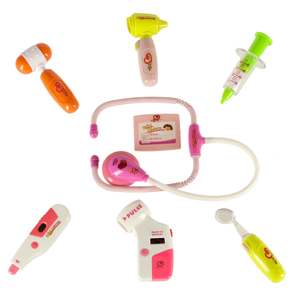 Trusă medicală pentru copii, trusă medicală cu sunet luminos roz