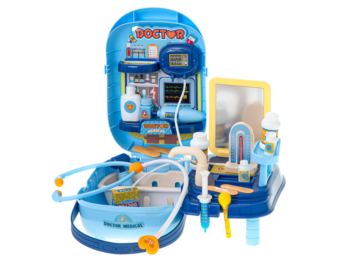 Set de medic cu accesorii într-o cutie cu 34 de piese + masă