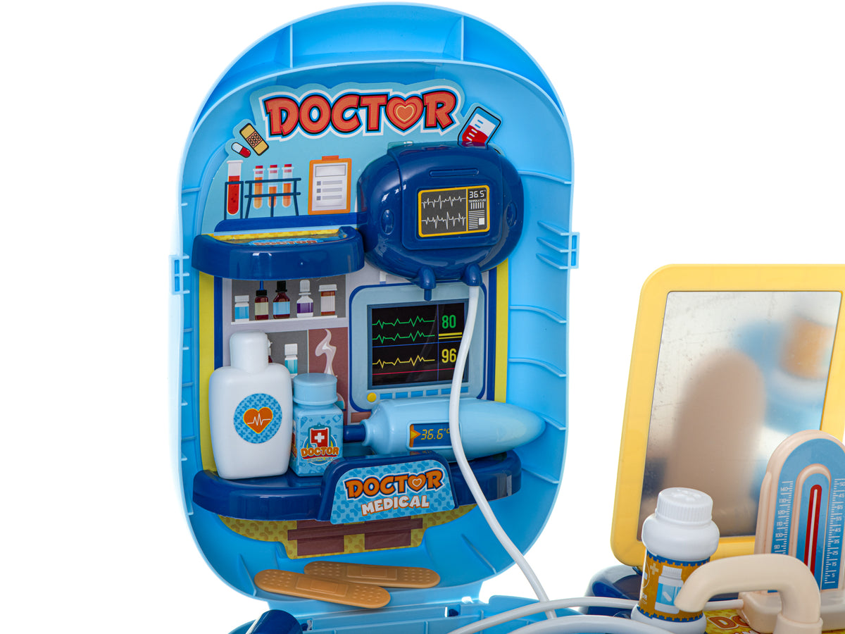 Set de medic cu accesorii într-o cutie cu 34 de piese + masă