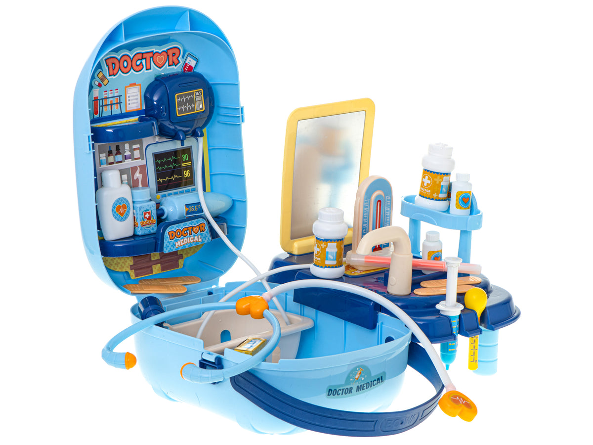 Set de medic cu accesorii într-o cutie cu 34 de piese + masă