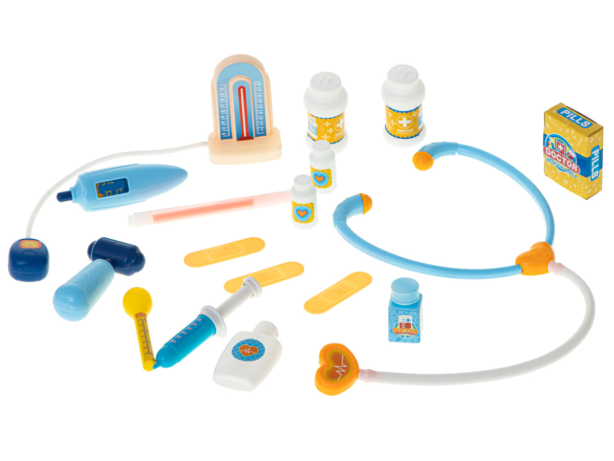 Set de medic cu accesorii într-o cutie cu 34 de piese + masă