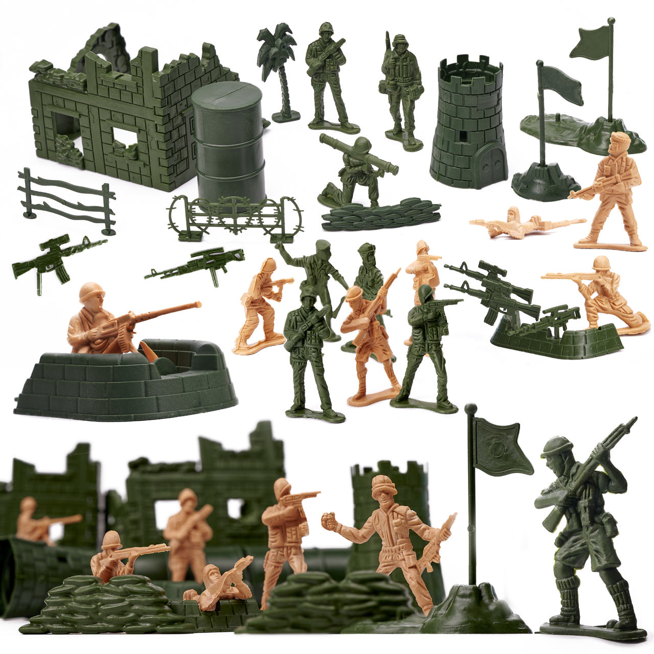 Set de figurine de bază militară pentru soldați, 114 buc.