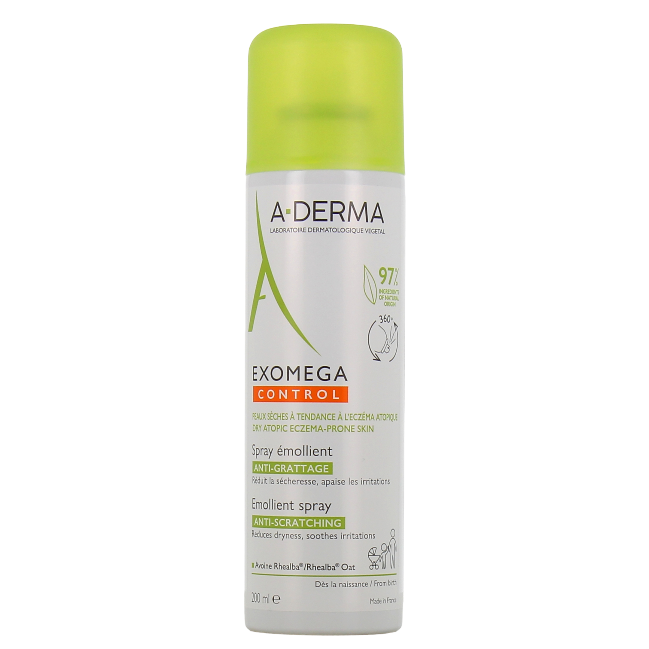 A-Derma, Exomega Control, Emolient, Spray, Pentru față și corp, 200 ml