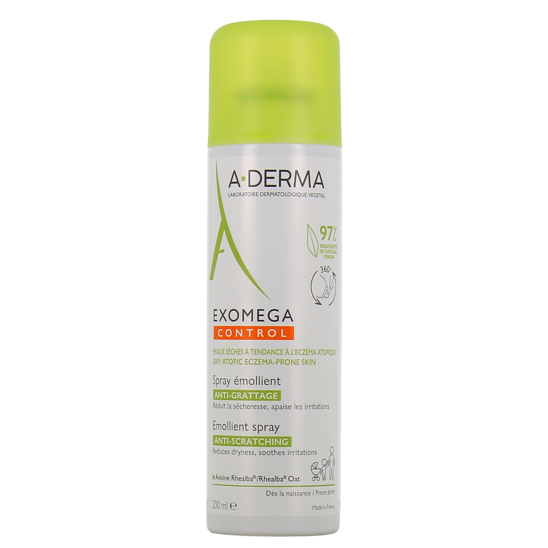 A-Derma, Exomega Control, Emolient, Spray, Pentru față și corp, 200 ml