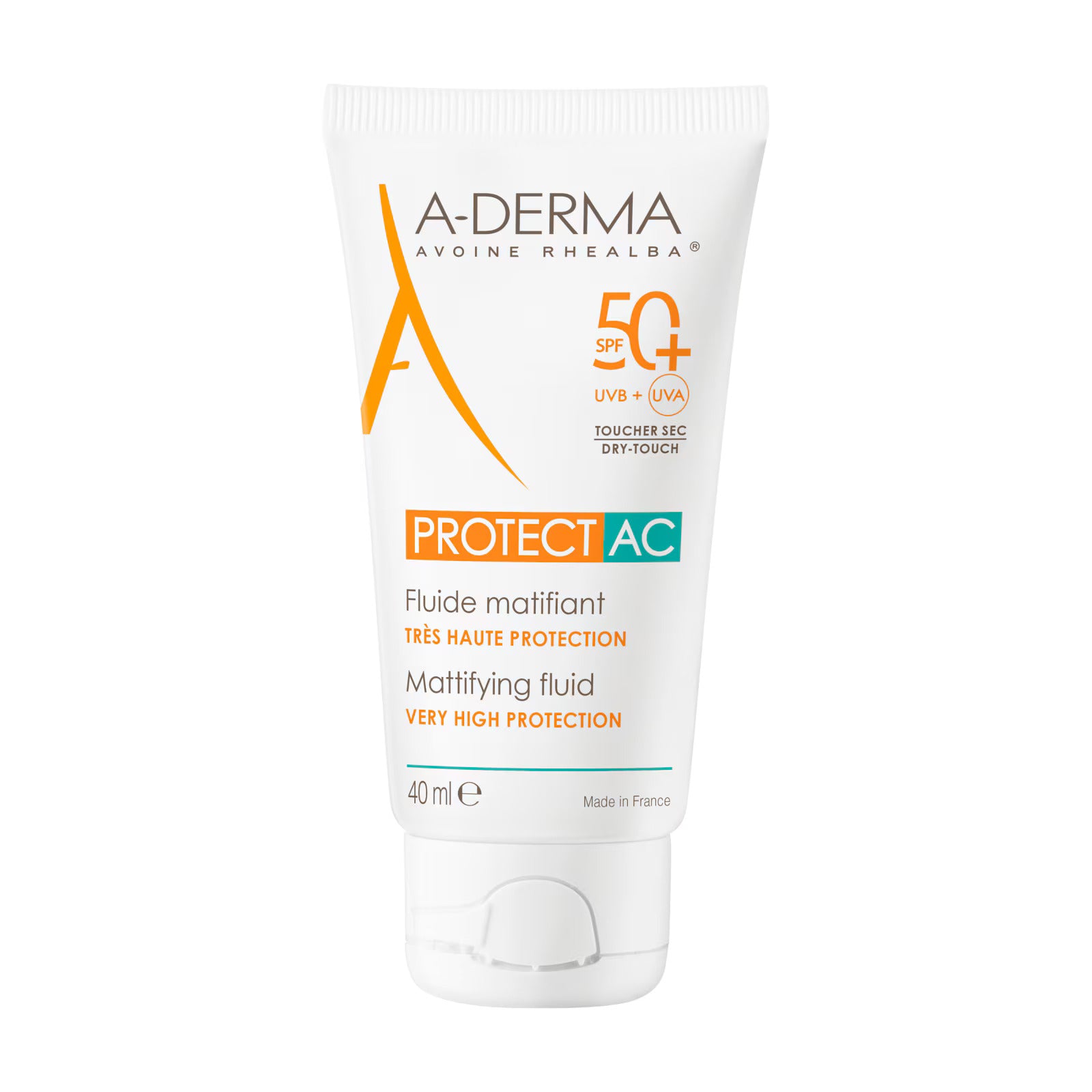 A-Derma, Protect AC, Matifiant, Fluid, Pentru față, SPF50+, 40 ml