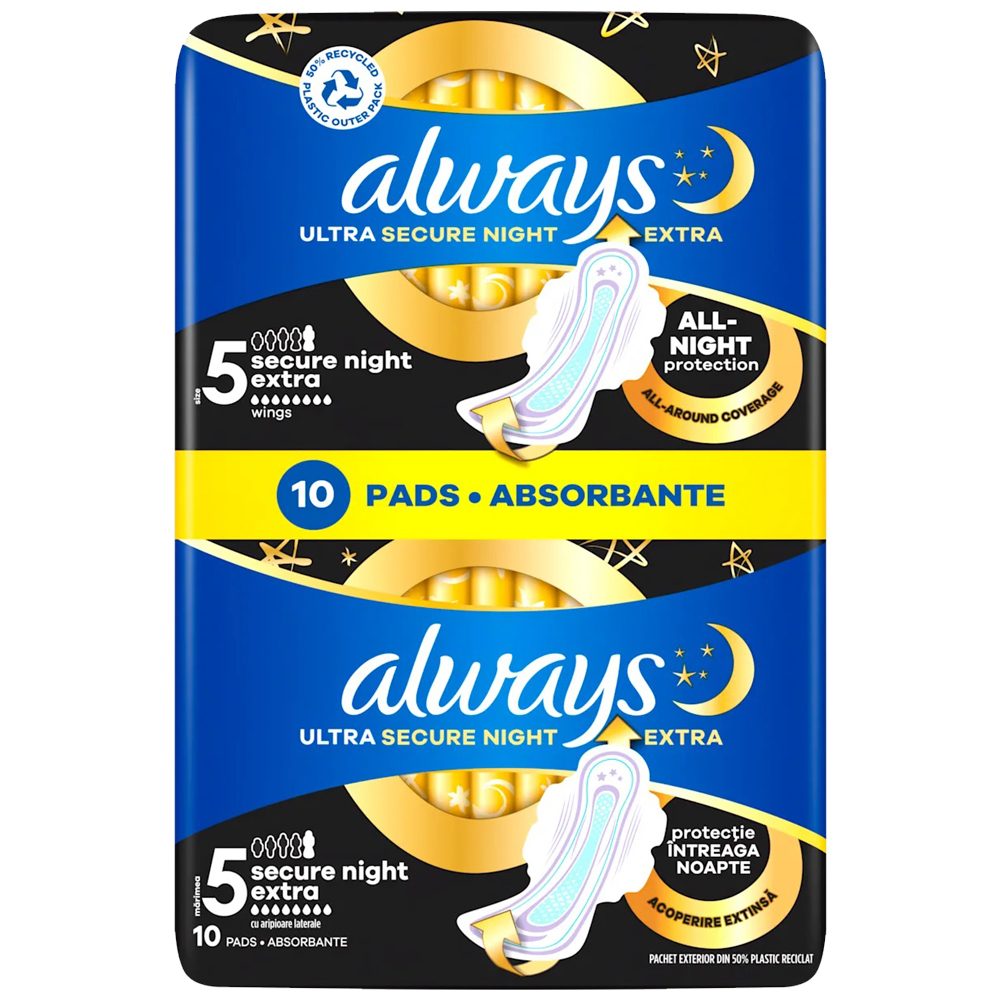 Absorbante, Always, 10 buc Ultra Secure Night Extra