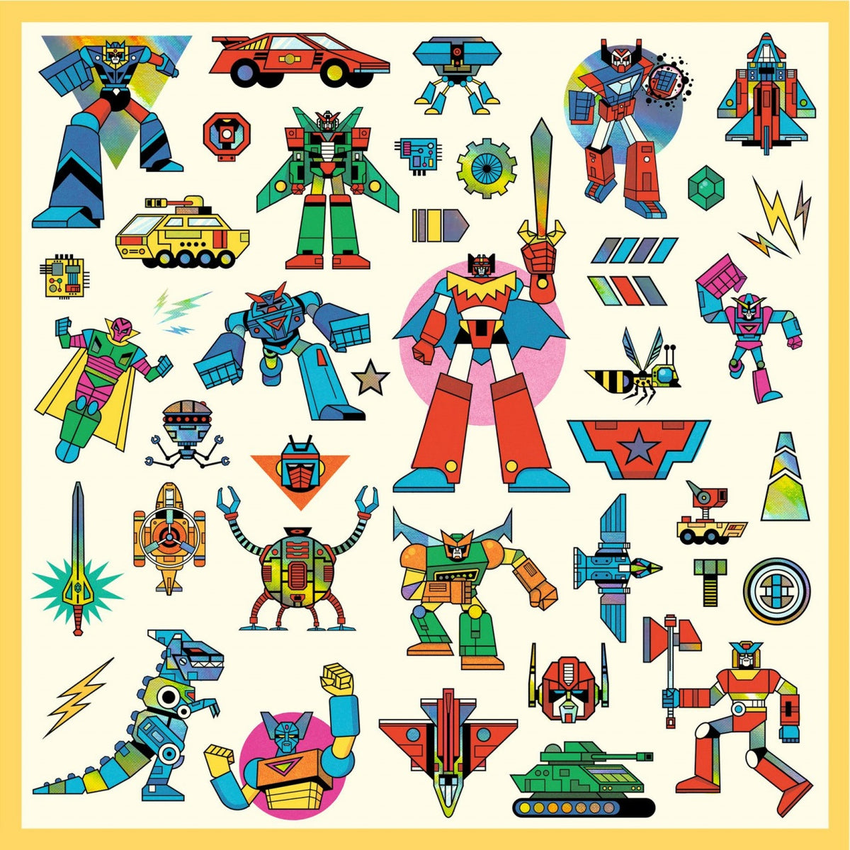 Abtibilduri metalice Roboti, Djeco
