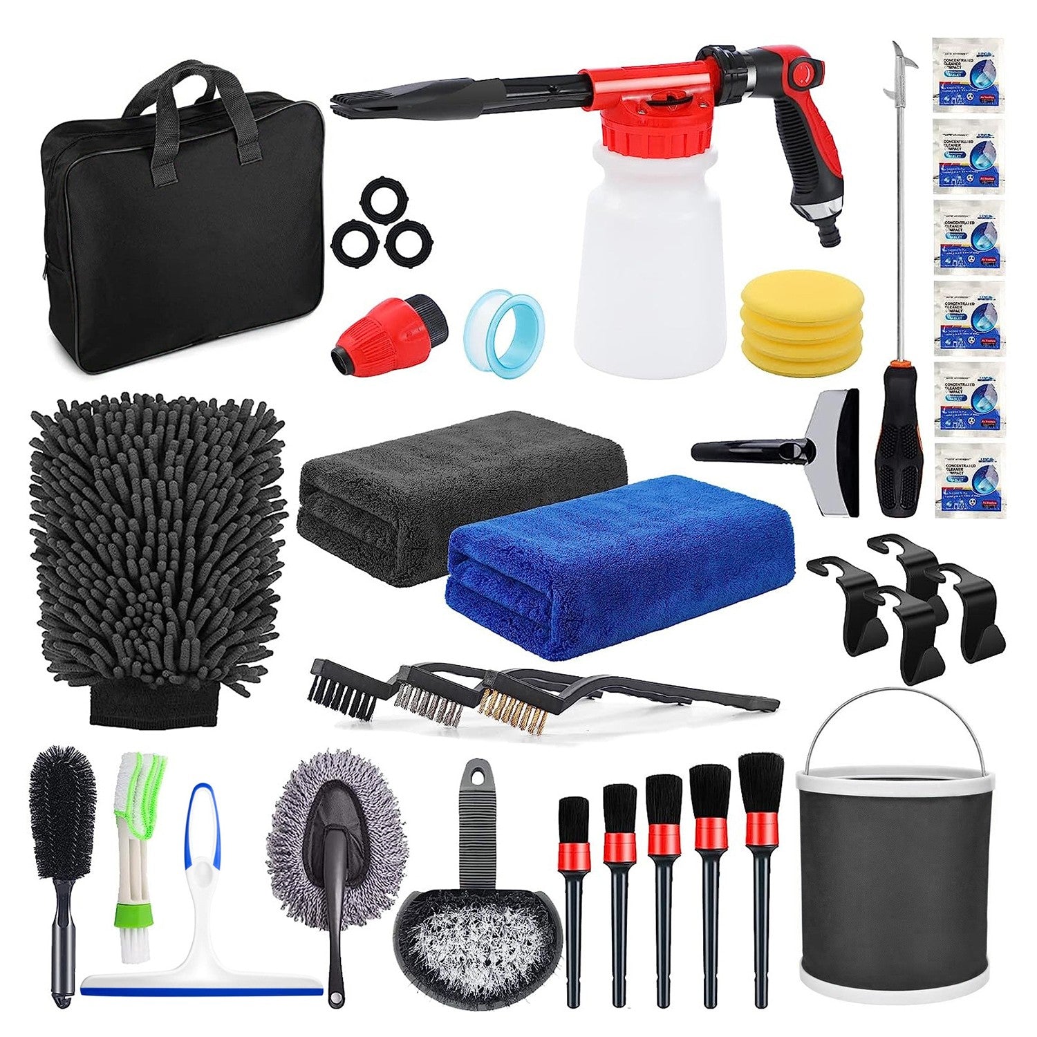 Accesorii pentru Curatare Auto, Flippy, Set 35 bucati, Accesorii pentru Detailing Auto, Accesorii pentru Curatare Auto