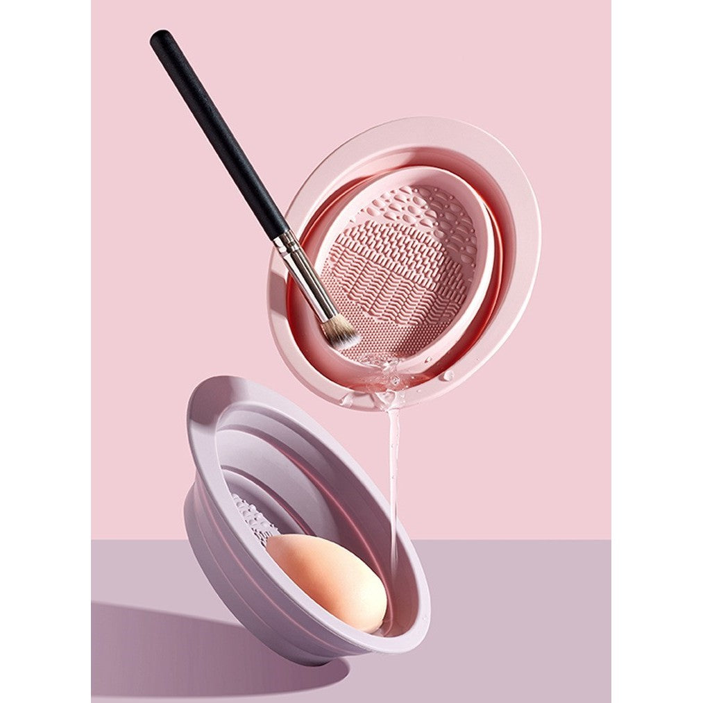 Accesoriu din silicon pentru curatarea accesoriilor makeup, pensule, buretei, 14.5 x 11,5 cm, 2 moduri de utilizare,