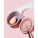 Accesoriu din silicon pentru curatarea accesoriilor makeup, pensule, buretei, 14.5 x 11,5 cm, 2 moduri de utilizare,