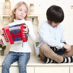Acordeon Pentru Copii, Flippy, Acordeon Jucarie pentru Educatie Timpurie, 7 butoane 2 bass, Acordeon Instrument Muzical