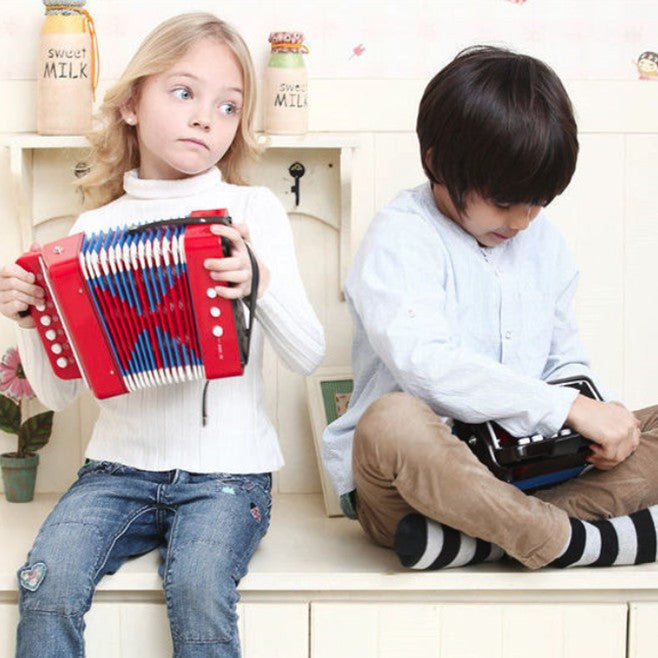 Acordeon Pentru Copii, Flippy, Acordeon Jucarie pentru Educatie Timpurie, 7 butoane 2 bass, Acordeon Instrument Muzical