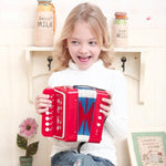 Acordeon Pentru Copii, Flippy, Acordeon Jucarie pentru Educatie Timpurie, 7 butoane 2 bass, Acordeon Instrument Muzical