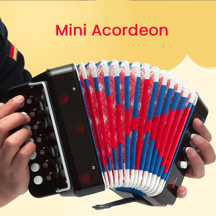 Acordeon Pentru Copii, Flippy, Acordeon Jucarie pentru Educatie Timpurie, 7 butoane 2 bass, Acordeon Instrument Muzical