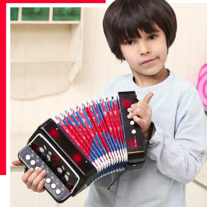 Acordeon Pentru Copii, Flippy, Acordeon Jucarie pentru Educatie Timpurie, 7 butoane 2 bass, Acordeon Instrument Muzical