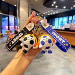 Breloc Chei, Flippy, Model Minge de Fotbal cu Casti, Cupa Mondiala, Accesoriu Pentru Chei si Rucsac, Material Acril, 50