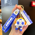 Breloc Chei, Flippy, Model Minge de Fotbal cu Casti, Mesaj Te aștept pe terenul de fotbal, Cupa Mondiala, Accesoriu