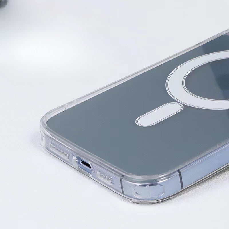 Husa protectie pentru iPhone 12 Pro, Flippy, Husa Mag Safe, 2 in 1 Incarcare si Magnet, Silicone, Transparenta