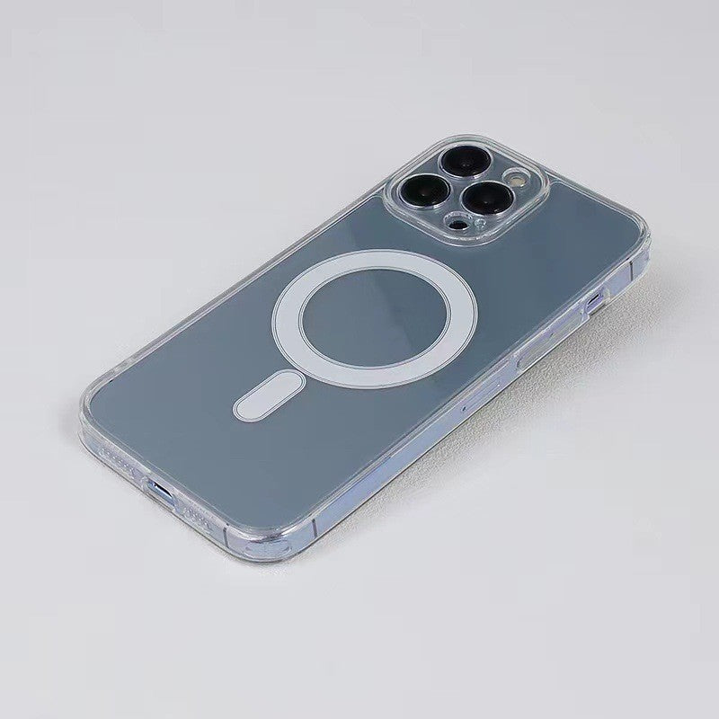 Husa protectie pentru iPhone 12 Pro, Flippy, Husa Mag Safe, 2 in 1 Incarcare si Magnet, Silicone, Transparenta